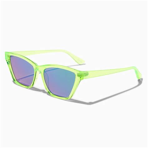 Neon Green Cat Eye Sunglasses | Claire's US