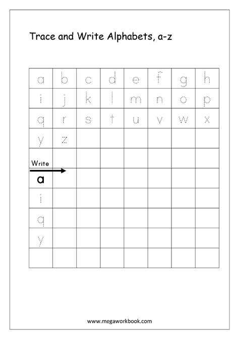 Alphabet Writing Practice Sheets Printable Alphabet Tracing