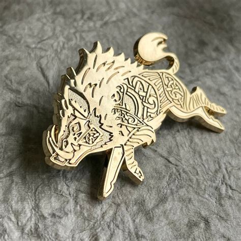 Gullinbursti Enamel Pin: Norse Mythology Beastiary Pin Club - Etsy