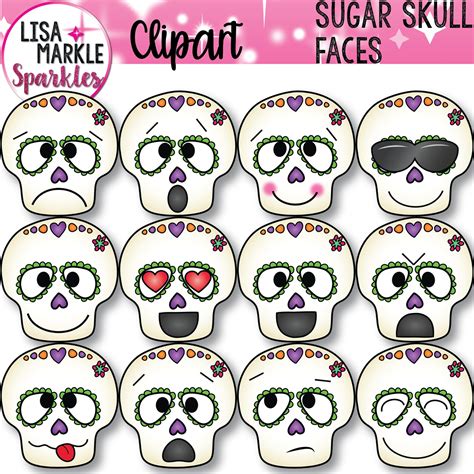 Emotions Clipart Feelings Clipart Sugar Skull Clipart Skull Etsy