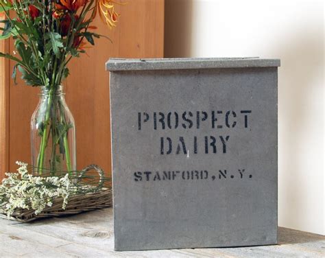 Vintage Galvanized Milk Box Vintage Metal Milk Box Etsy