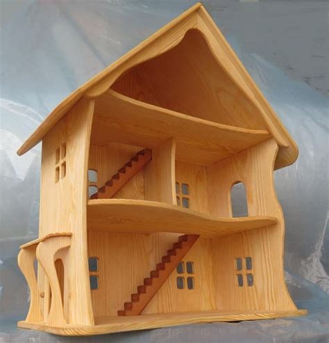 Handmade Wooden Dollhouse Organic Natural Wooden Dollhouse Etsy In