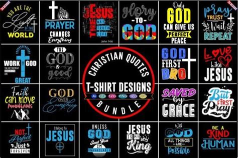 Christian Quotes T Shirt Designs Bundle Bundle · Creative Fabrica