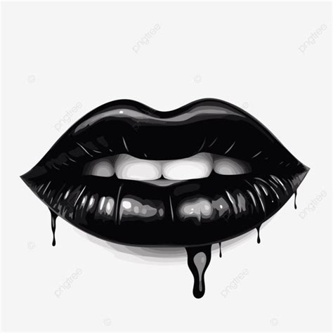 Labio Negro Vector PNG Pegatina Clipart Labios Negros Que Tienen