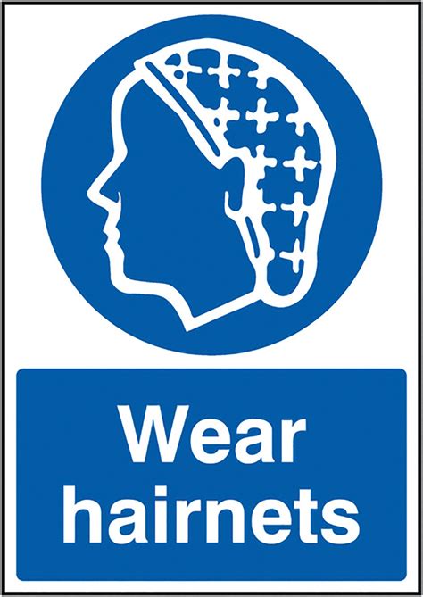 Wear Hairnets Sign 12mm Rigid Plastic Safety Sign