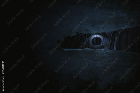 Scary Ghost Woman Eye Peeking Stock Photo Adobe Stock