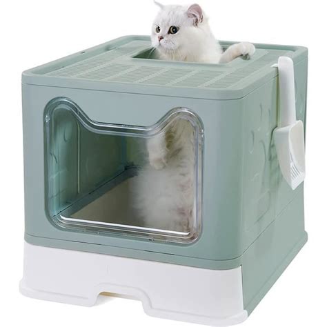 Pawsayes Bac Litiere Pour Chat Avec Couvercle Litiere Pour Chat Grande