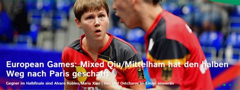 MIXED NINA MITTELHAM DANG QIU STEHT IM HALBFINALE SPORT RHEIN ERFT