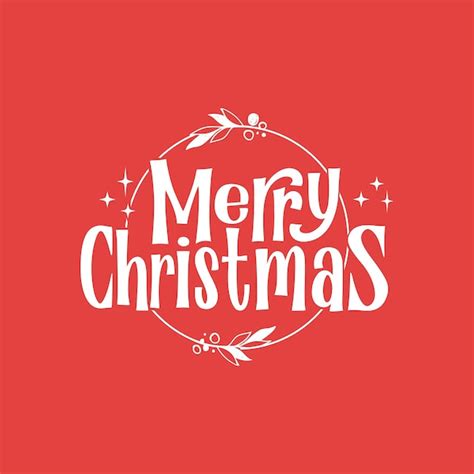 Letras De Feliz Navidad En Fondo Rojo Feriados Decorativos Logotipo De