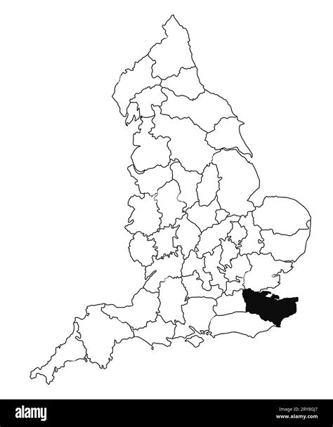 Map of Kent County in England on white background. single County map ...