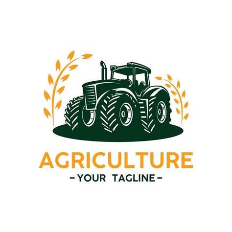 Tractor Farming Logo Vehicle Heavy Equipment Silhouette Farm Land