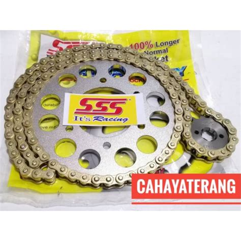 Jual Promo Gir Set Gear Set Sss Rantai Gold Emas Yamaha Vixion Old