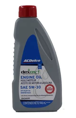 Aceite Sintético Ac Delco 5w30 Dexos 1 Gen 3 Botella 946 Ml MercadoLibre