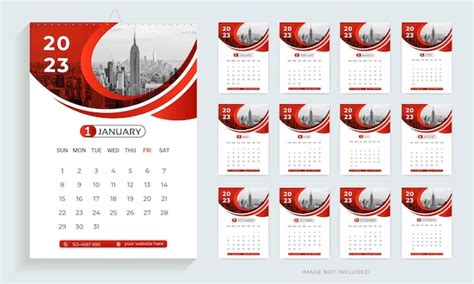 Premium Vector 2023 Wall Calendar Design Template