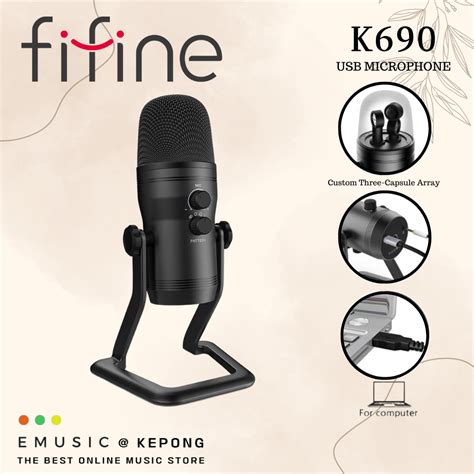 Fifine K Usb Pc Microphone Studio Condenser Mic With Four Patterns