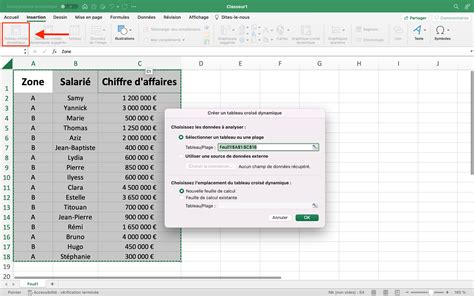 Créer un tableau croisé dynamique sur Excel