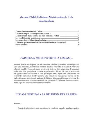 Comment Se Convertir A L Islam Pdf