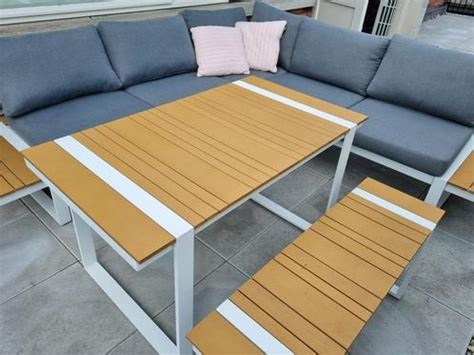 Lounge Tuinset Hoekbank Met Plaatsen Eettafel En Bankje