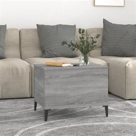 Table Basse ZERODIS Sonoma Gris Plateau Relevable Bois D