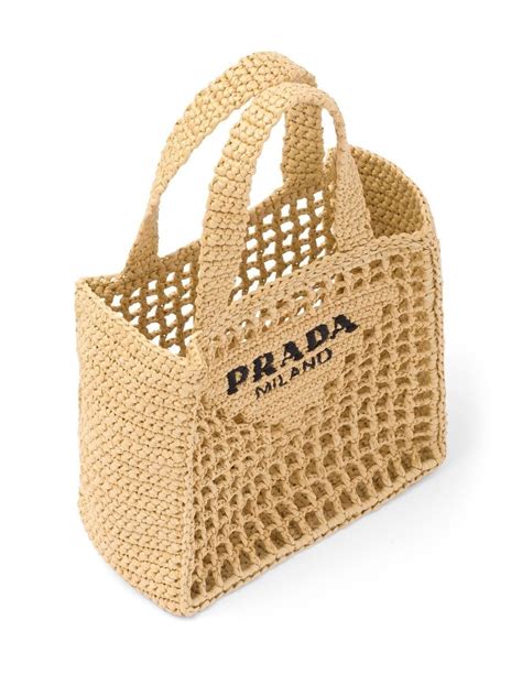 Prada Small Raffia Woven Tote Bag Farfetch