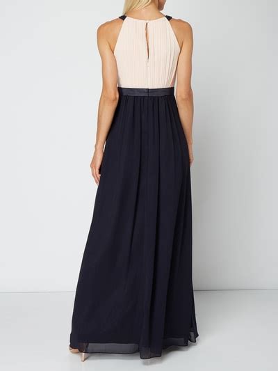 Jake S Cocktail Two Tone Abendkleid Aus Chiffon Marine Melange Online