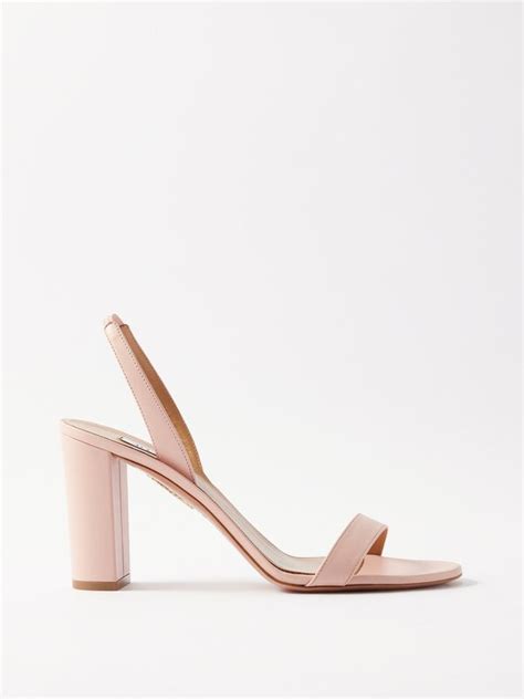 Aquazzura So Nude Leather Sandals Pink Editorialist