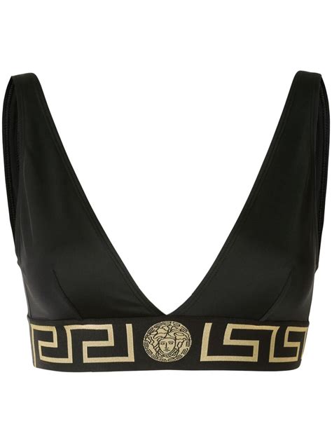 Versace Greca Border Triangle Bikini Top Editorialist