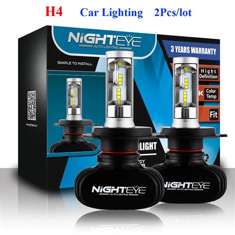 Nighteye Car Headlight Kit Led H Hi Lo W Set Lm Csp Chips Bulb