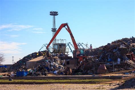 Metal scrap yard stock image. Image of crane, industry - 24718481