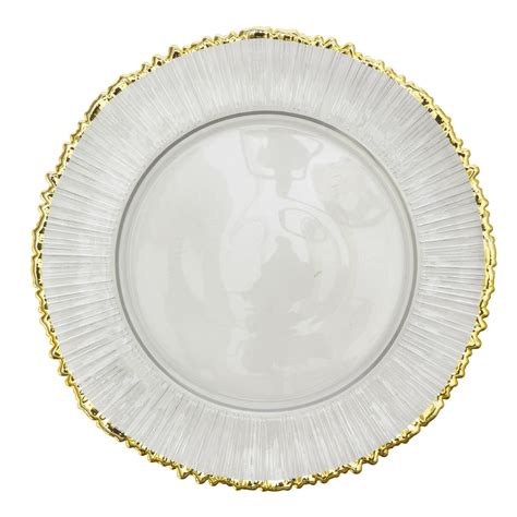 Glass Charger Plate Gold Pieces