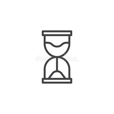 Hourglass Outline Vector Icon Thin Line Black Hourglass Icon Flat Vector Simple Element