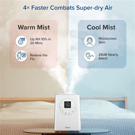 LEVOIT LV600S Humidificadores inteligentes de niebla cálida y fría para