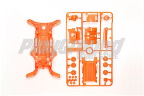 Tamiya Mini Wd Ar Fluorescent Color Chassis Set Orange