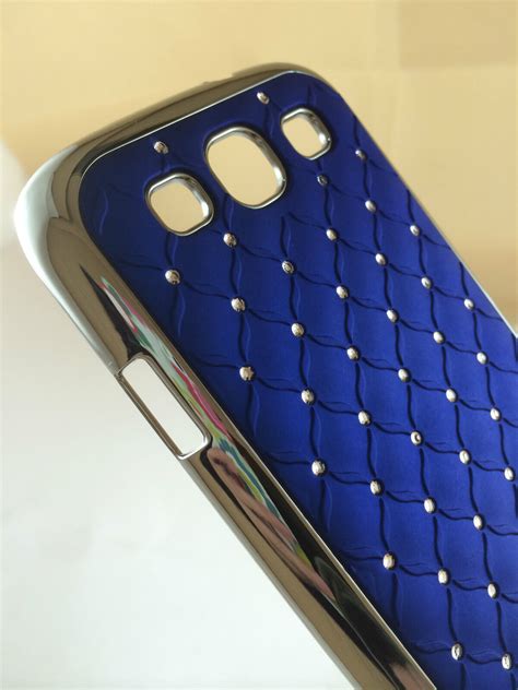 COQUE HOUSSE RIGIDE POUR SAMSUNG GALAXY S3 I9300 DIAMANTS COULEUR BLEU