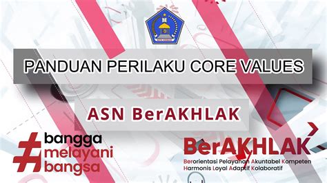 Core Values Asn Berakhlak Youtube