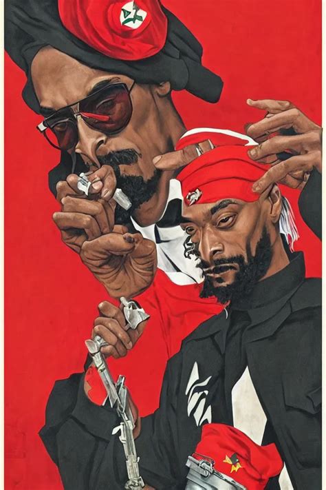 An Epic Socialist Realism Poster Of Communist Snoop Stable Diffusion