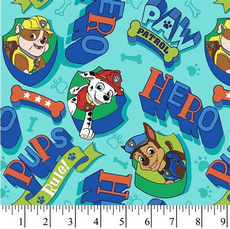 Paw Patrol Fat Quarter 100 Cotton Fabric Etsy Canada