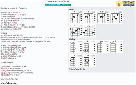 Chord There S A Kind Of Hush Tab Song Lyric Sheet Guitar Ukulele