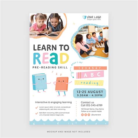 Modèle De Flyer Déducation à Lécole Maternelle En Vecteur Vecteur
