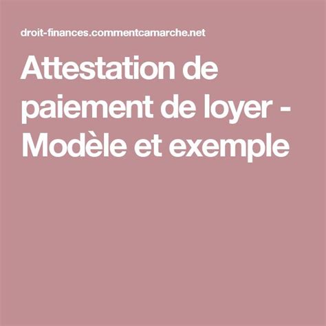 Attestation De Paiement De Loyer Exemple Attestation Paiement Exemple