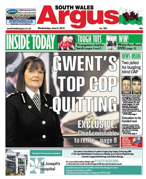 Southwalesargus Front Page Exclusive Gwent S Chief