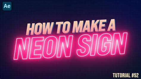 Awesome Neon Sign In After Effects Adobe After Effects Tutorial Youtube