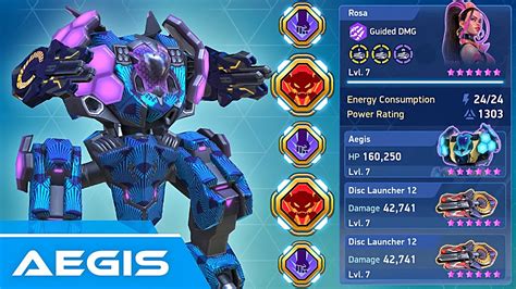 Aegis With Disc Launcher 12 Max LVL Mech Arena YouTube