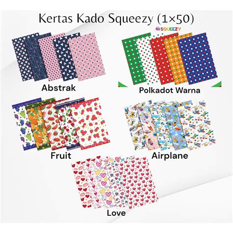 Jual Kertas Kado Fancy Squeezy Lembar Shopee Indonesia