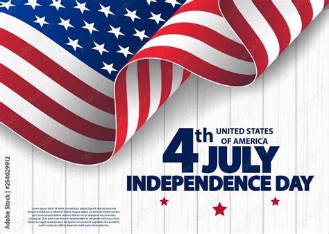 Happy Th Of July Usa Independence Day Greeting Card With Waving