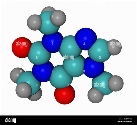 3D molecular model of caffeine Stock Photo - Alamy