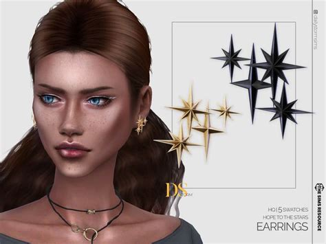 sims resource hope   stars earrings star earrings star