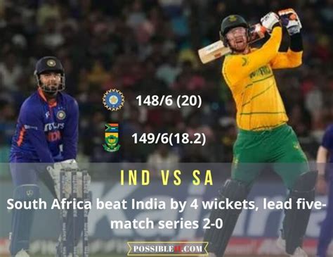 Ind Vs Sa 2nd T20i Highlights South Africa Beat India By 4 Wickets