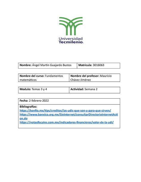 Evidencia Fundamentos Matem Ticos Tecmilenio Nombre Ngel Martin