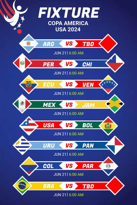 Plantilla De Copa America 2024 Fixture Postermywall